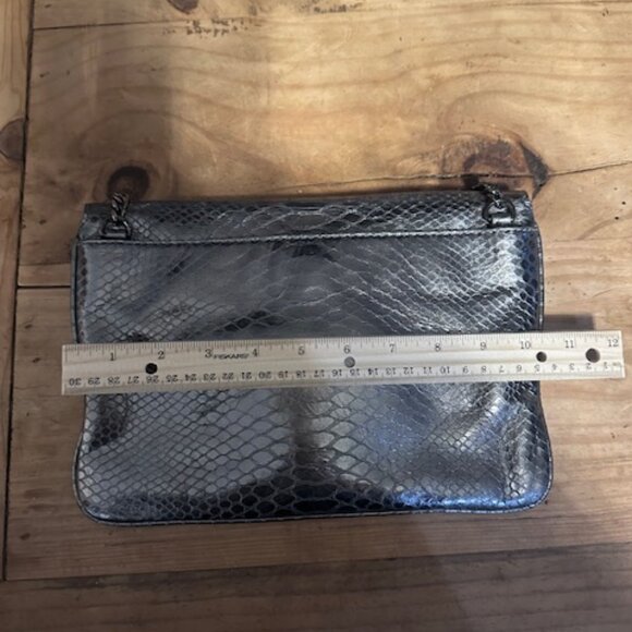 Michael Kors Parker Medium Metallic Snake-Embossed Leather Shoulder Bag - Picture 8 of 10